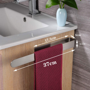 SUS 304 Stainless Steel Brushed U Shaped Design Hand Towel Holder Self Adhesive Bathroom Towel Bar Towel Rack for Shower Room