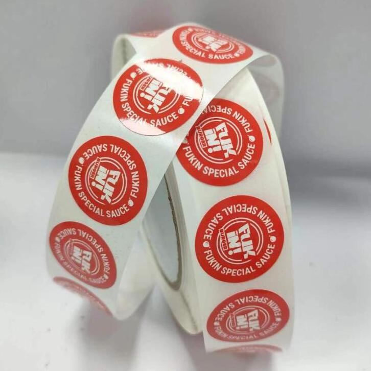 Flavor stickers with strong adhesive glue roll labels for food container packing stickers