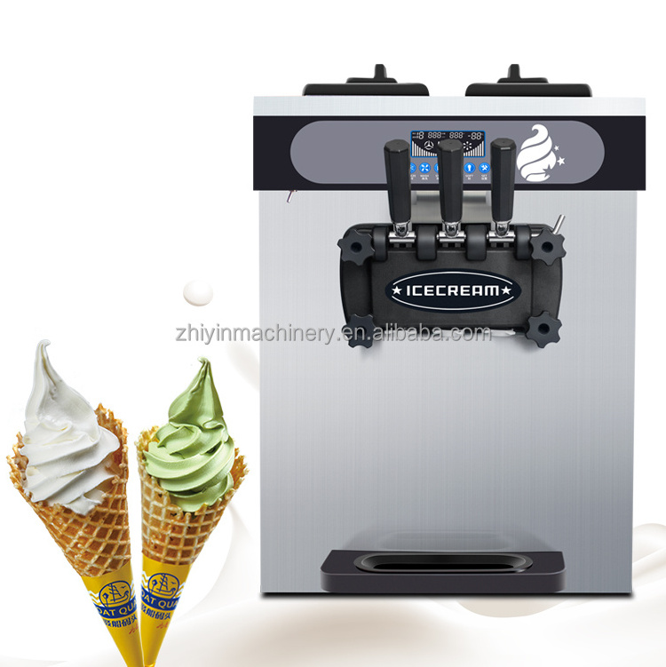 Commercial Stainless Steel Homemade Cone Ice Cream Used Automatic Softy Three Flavors Soft Serve Ice Cream Machine Factory Price