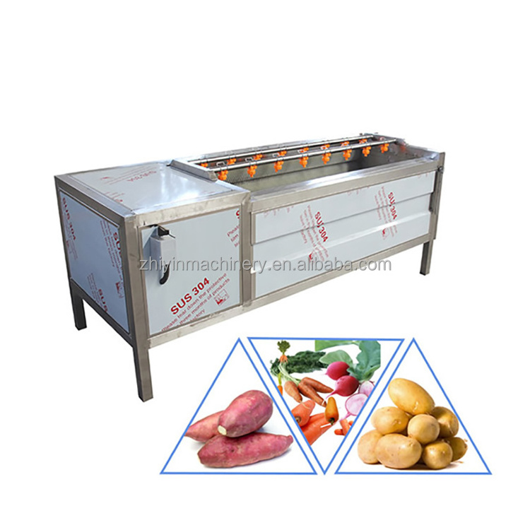 Industrial 304 Stainless Steel Automatic Onion Sweet Potato Carrot Peeling Cleaner Potatoes Peeling Sweet Potato Washing Machine