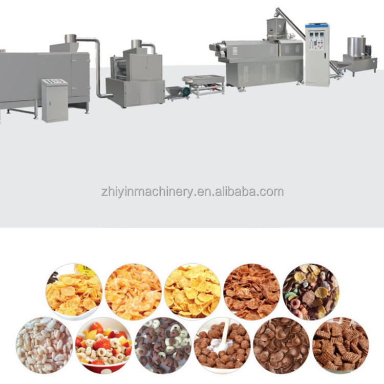 Corn Flakes Extruder Breakfast Cereal Corn Flakes Production Line Cereal Puffed Food Machinery Snacks Processing Machine