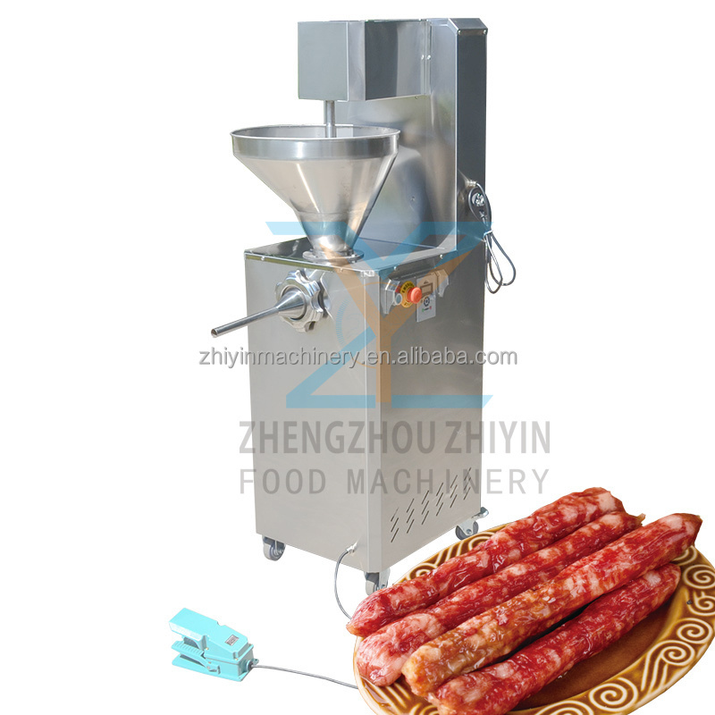 Electric High Capacity Meat Sausage Filler Stuffer Linker Sausage Electric Tying Machine Meat Quantitative Filling Machine