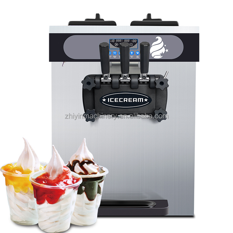 Commercial Stainless Steel Homemade Cone Ice Cream Used Automatic Softy Three Flavors Soft Serve Ice Cream Machine Factory Price