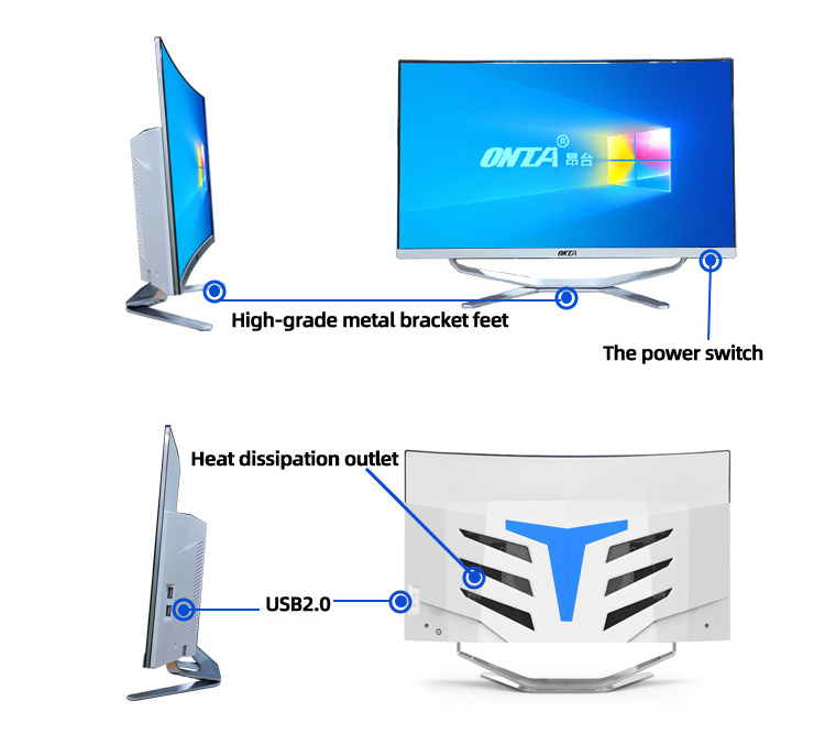 Factory curved all in one gaming pc gamer i9 9900k 16gb desktop pc computer all in one 27 inch