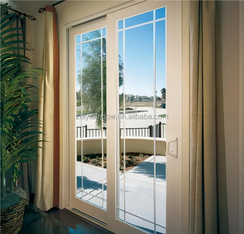 Hurricane Impact UPVC PVC Interior Windproof Vinyl Sliding Front Doors For Houses