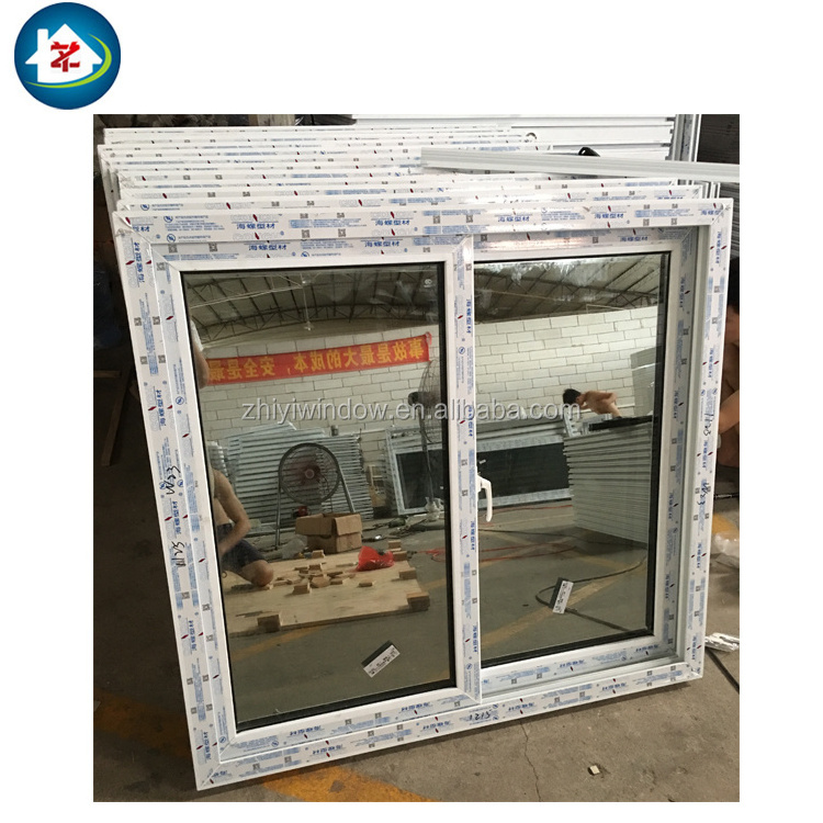 Australia Standard Tempered Glass Upvc Office Sliding Window