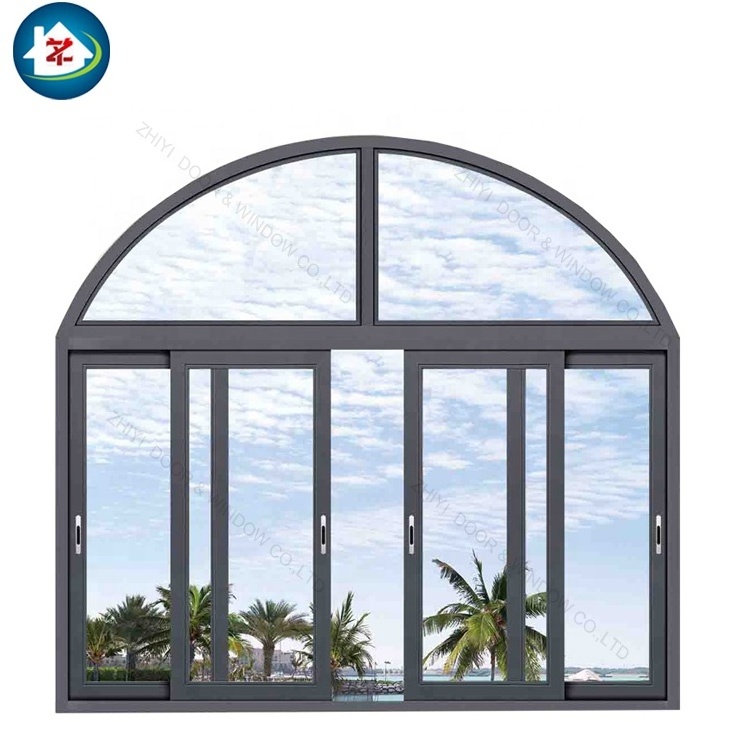 aluminium half round arch kitchen sliding window  design