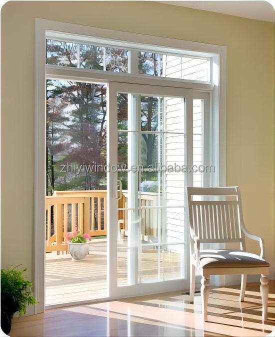 Hurricane Impact UPVC PVC Interior Windproof Vinyl Sliding Front Doors For Houses