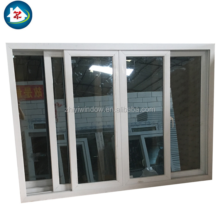 Australia Standard Tempered Glass Upvc Office Sliding Window