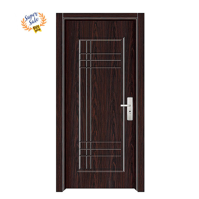 China Supplier OEM Modern Prehung Exterior Steel Panel Door Cheap Front Doors For Houses