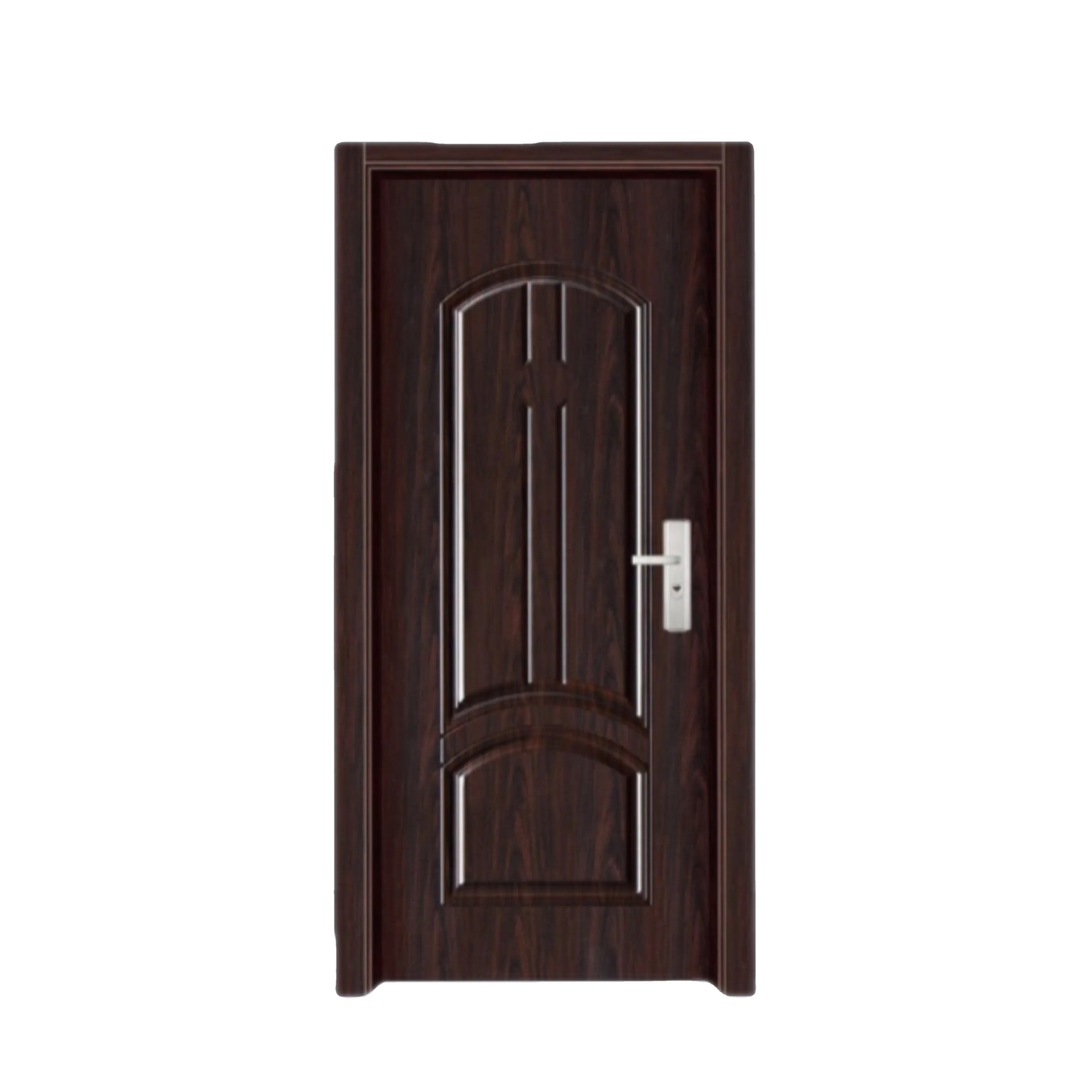 China Supplier OEM Modern Prehung Exterior Steel Panel Door Cheap Front Doors For Houses