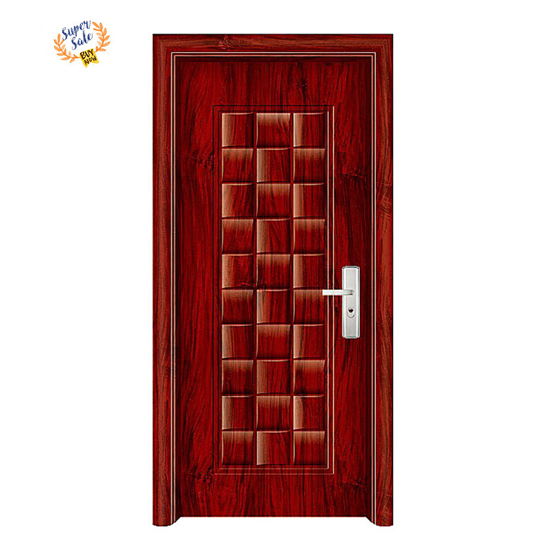 Competitive Price Custom Prehung Interior Doors Cheap Steel Panel Door With Lock