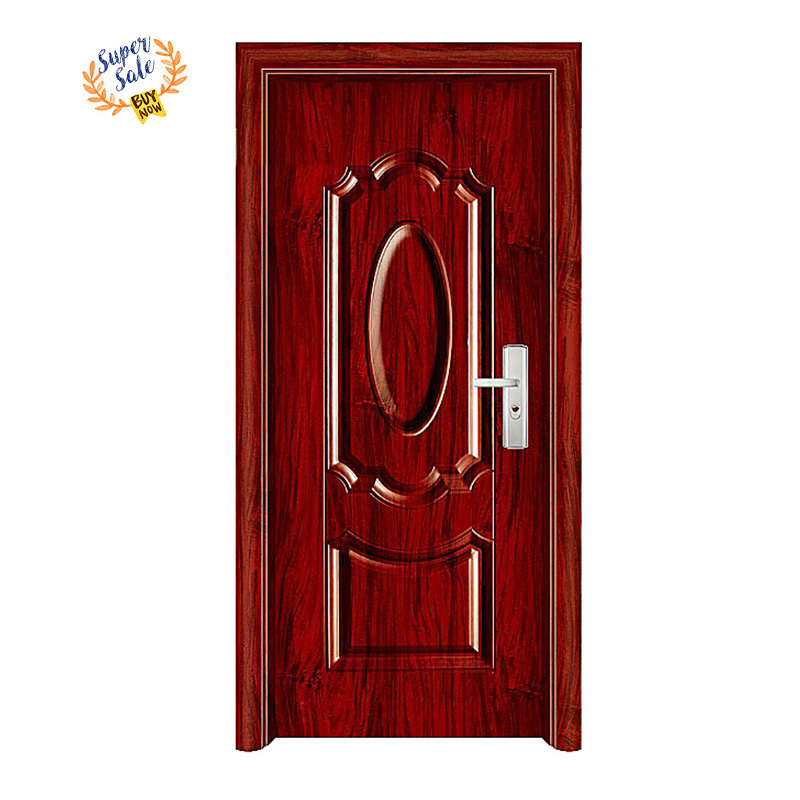 Competitive Price Custom Prehung Interior Doors Cheap Steel Panel Door With Lock