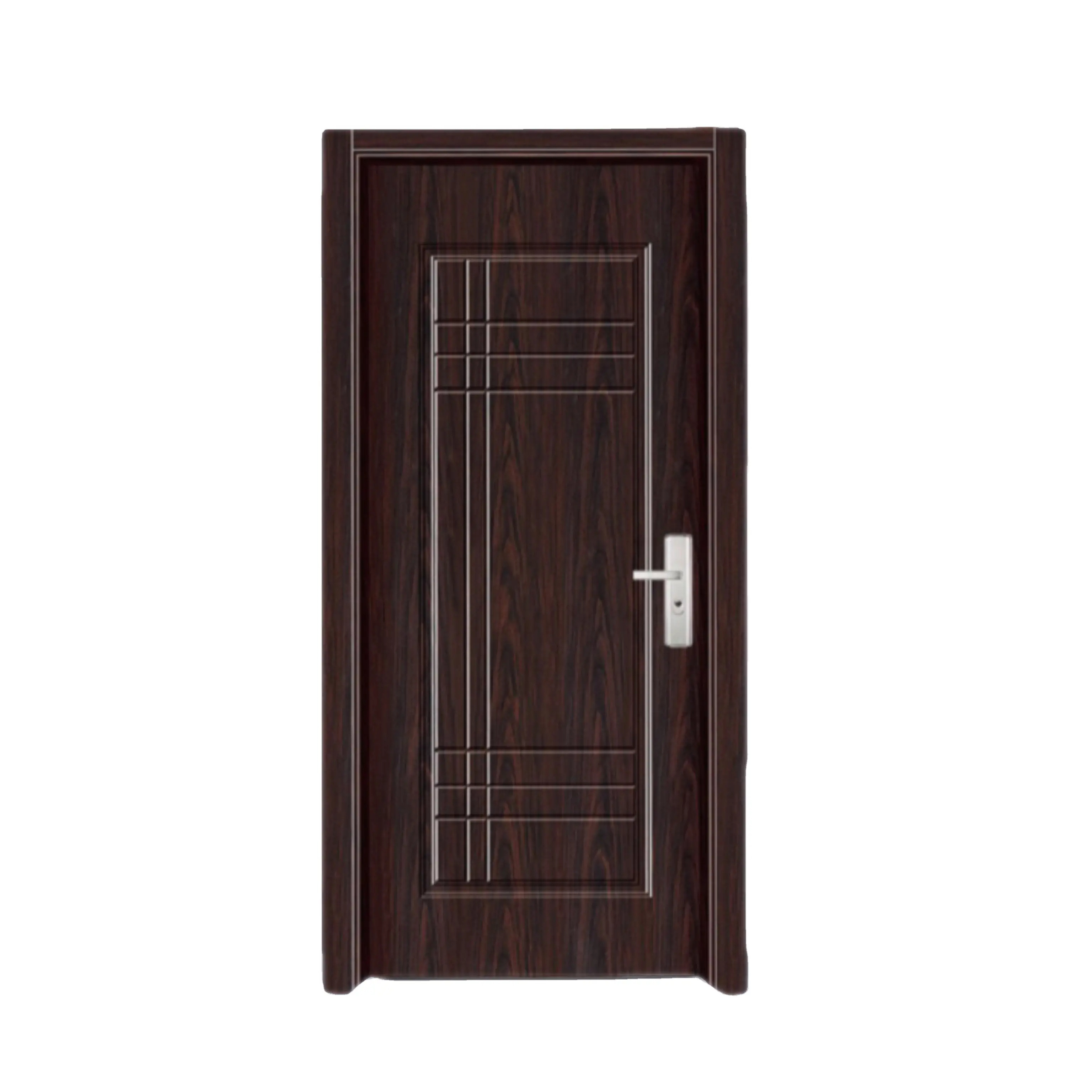 China Supplier OEM Modern Prehung Exterior Steel Panel Door Cheap Front Doors For Houses