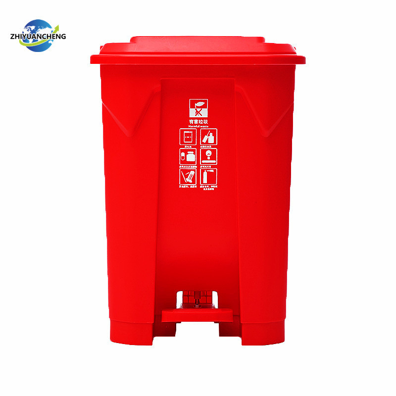 China supplier 20L pedal square black storage infectious medical waste bin