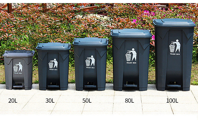 China supplier 20L pedal square black storage infectious medical waste bin