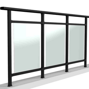 Modern Hardware Balustrade Handrail Post Steel Stair Glass Handrail Stair Railing Glass Aluminum Balustrade