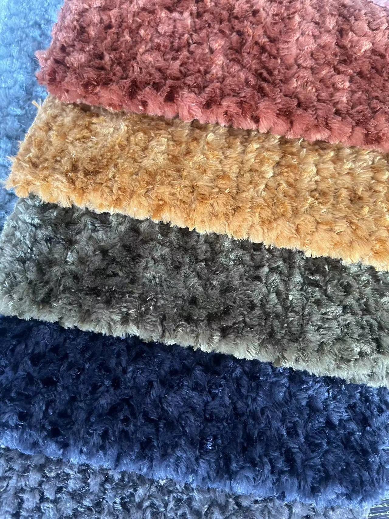 100%Polyester Long piles velvet fabric materials fabrics for sofa home textile cushions