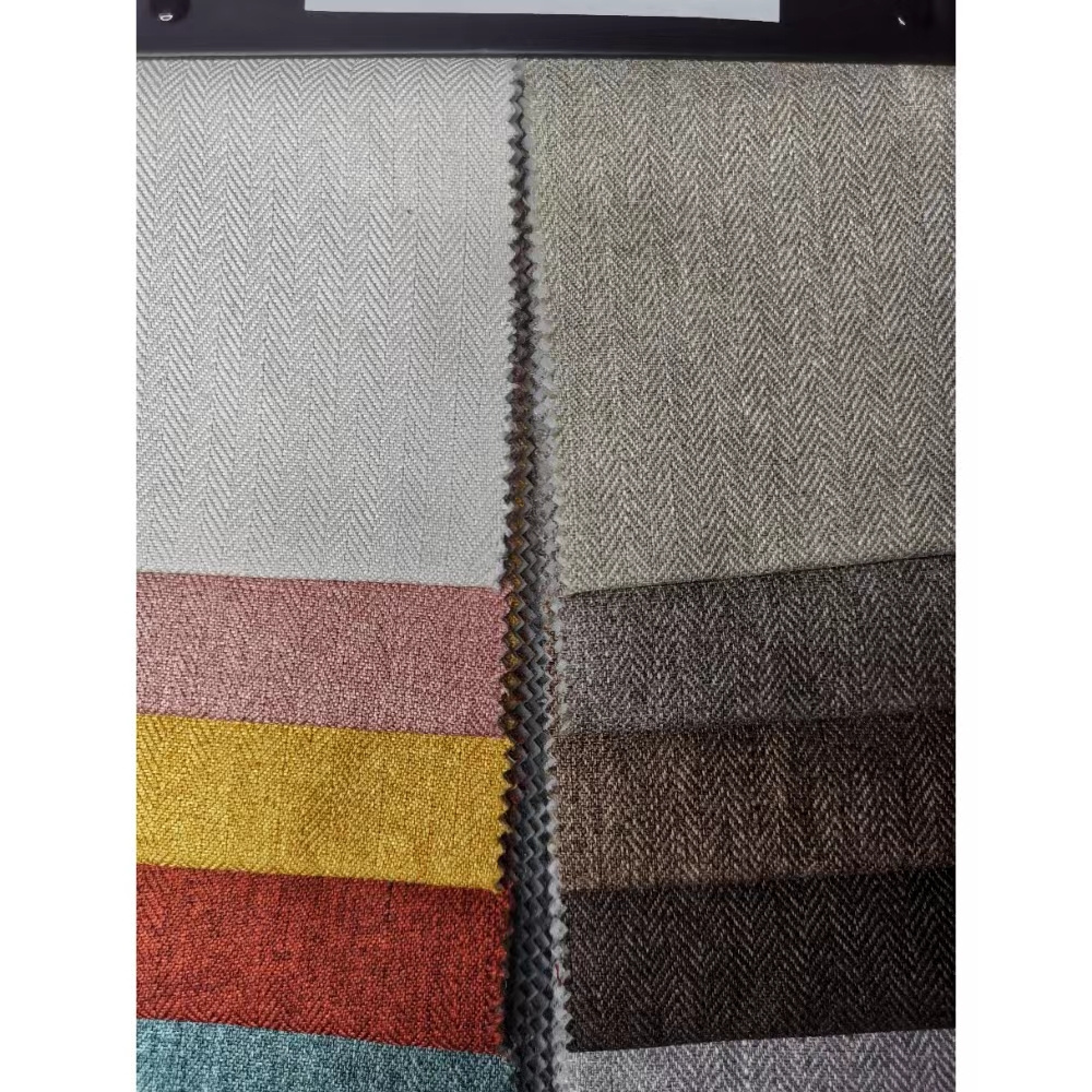 new  design  rainbow upholstery woven  faux linen fabric for sofa