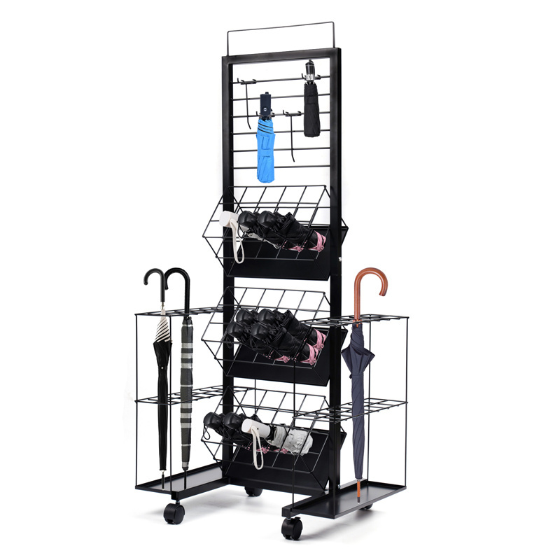 New Arrival Big Capacity Umbrella Stand Rack with Wheels for Retail Store Umbrella Display