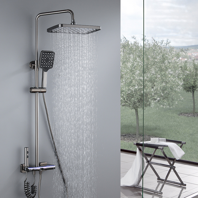 Hot Sale Wall Mounted Bathroom Shower Faucet Thermostatic Shower Column with Brass Shower Tap Mixer