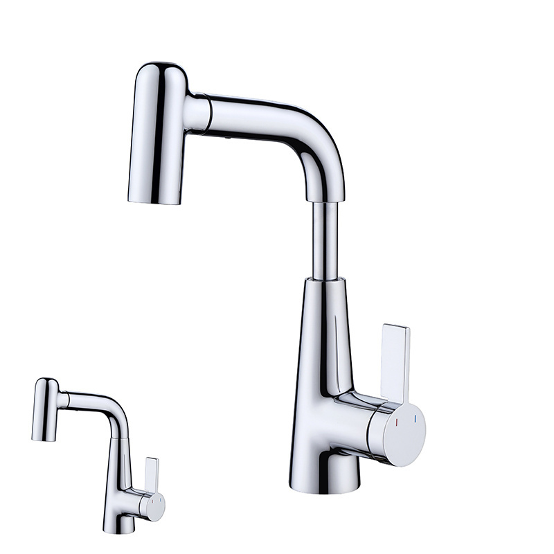 Single Handle Brass Basin Faucet with Pull-out Sprayer Height Adjustable Toilet Tap Bathroom Mixer