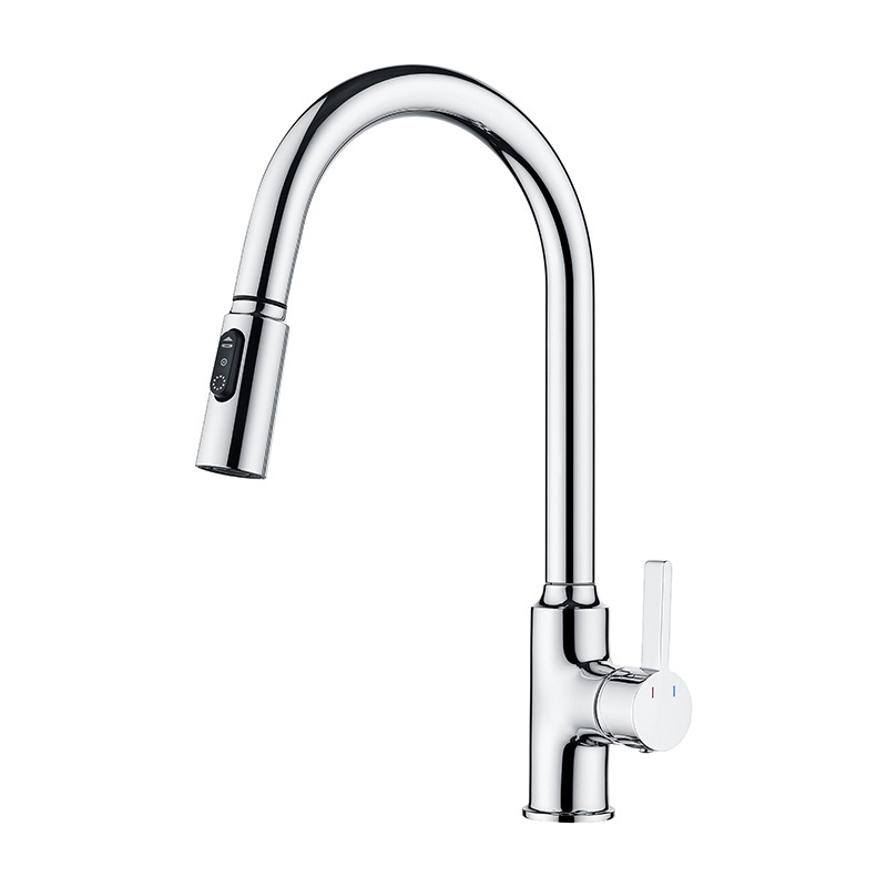 Single Handle Pull Down Sink Kitchen Faucet with Wand Sprayer Brass Body for Kitchen Sink