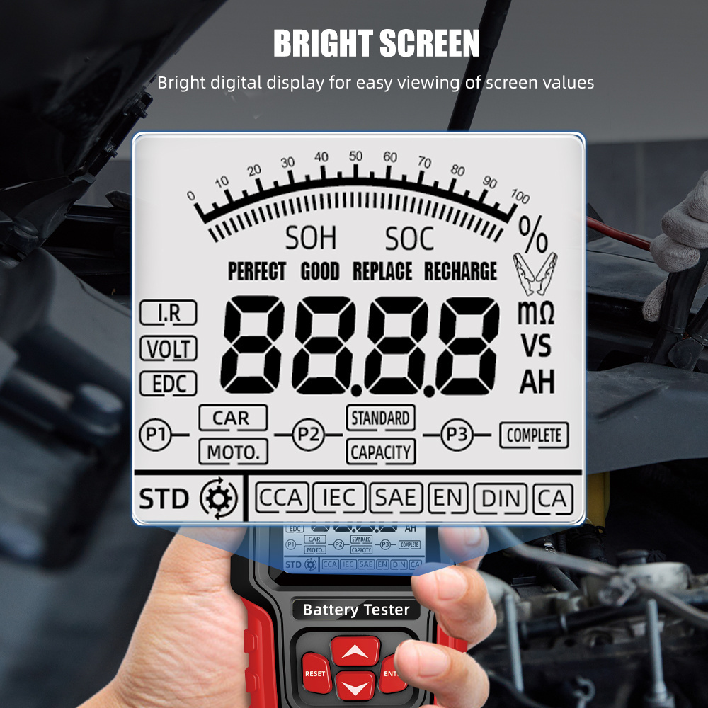 Full protection smart Car Battery Tester 12V 24V Automotive Digital Auto Battery Analyzer Accurate Battery Diagnostic Tool