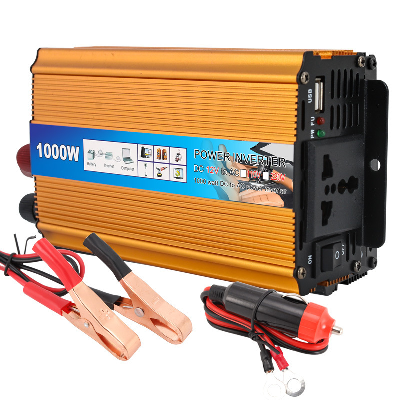 1000watt 12v 220v car power inverter usb 5v/2.1a intelligent solar dc to ac power converter inverter with Multi in one socket