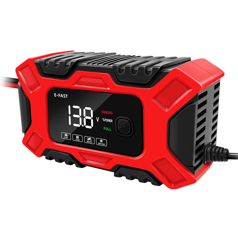 Digital 12V 6A Smart Battery Charger with LED Display Motorcycle & Car Battery Charger 12V AGM GEL WET Lead Acid Battery Charger