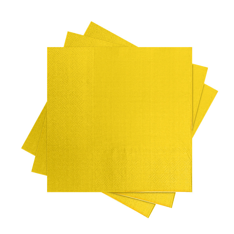 Dinner Plate Set Yellow Paper Towel Paper Cups Disposable Party Supplies Sets New Spot Solid Color Opp Bag Party Wedding / Yp