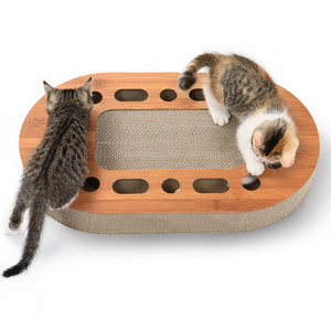 Cat Play Toy Eco friendly cardboard wholesale pet toy cat scratcher with ball