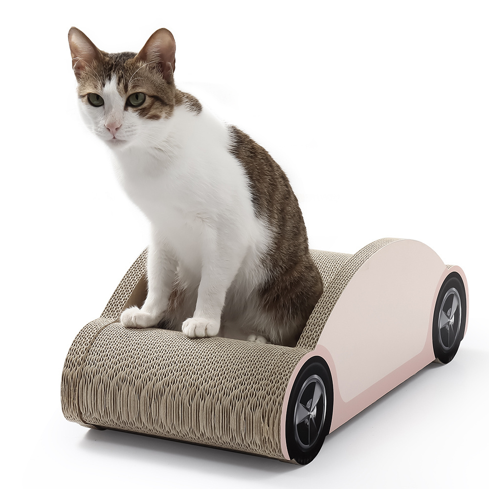 Rest Pet Bed  And Practical Grinding Claw Cardboard car Shape Cat Scratcher Toy