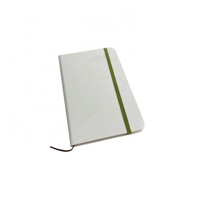 Hot sale a5 white fancy student stationery notebook with elastic band