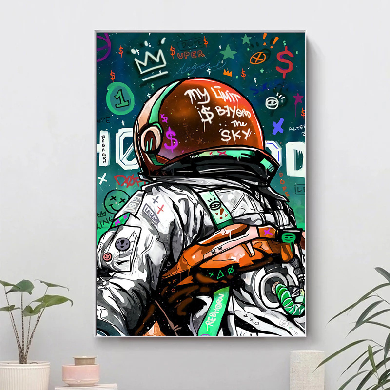 Street Graffiti Figure Space Astronauts Canvas Painting Wall Picture for Living Room Wall Art Posters Prints Home Cuadros Decor