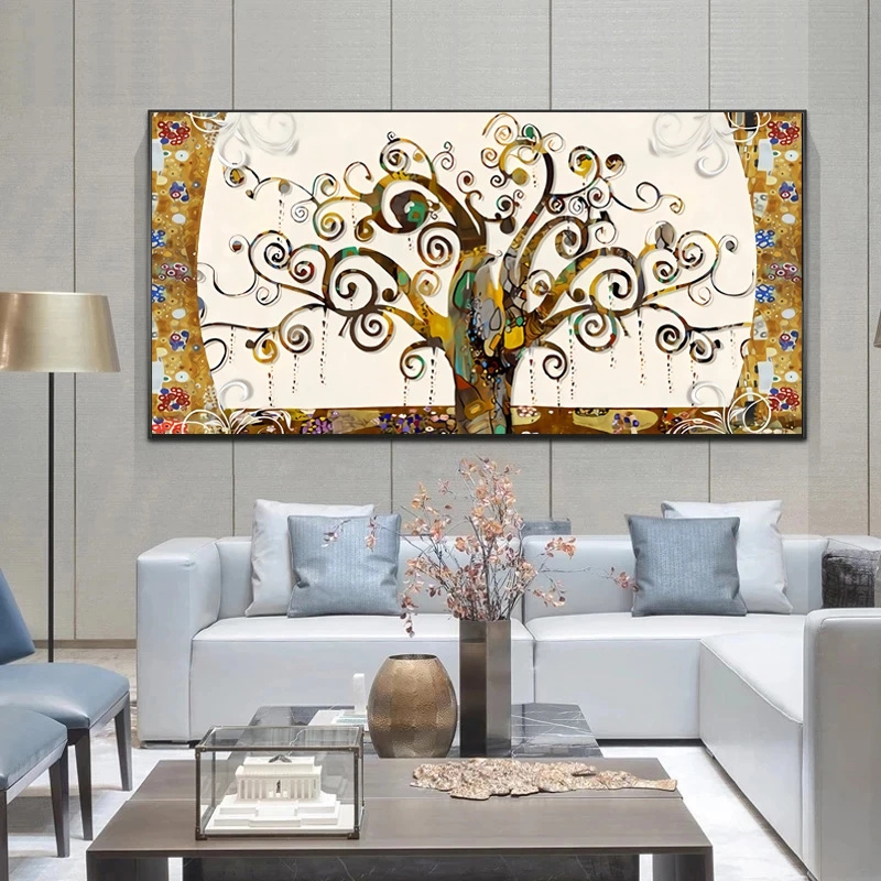 Gustav Klimt Tree of Life Canvas Painting Landscape Wall Art Posters Prints Wall Picture for Living Room Home Cuadros Decoration