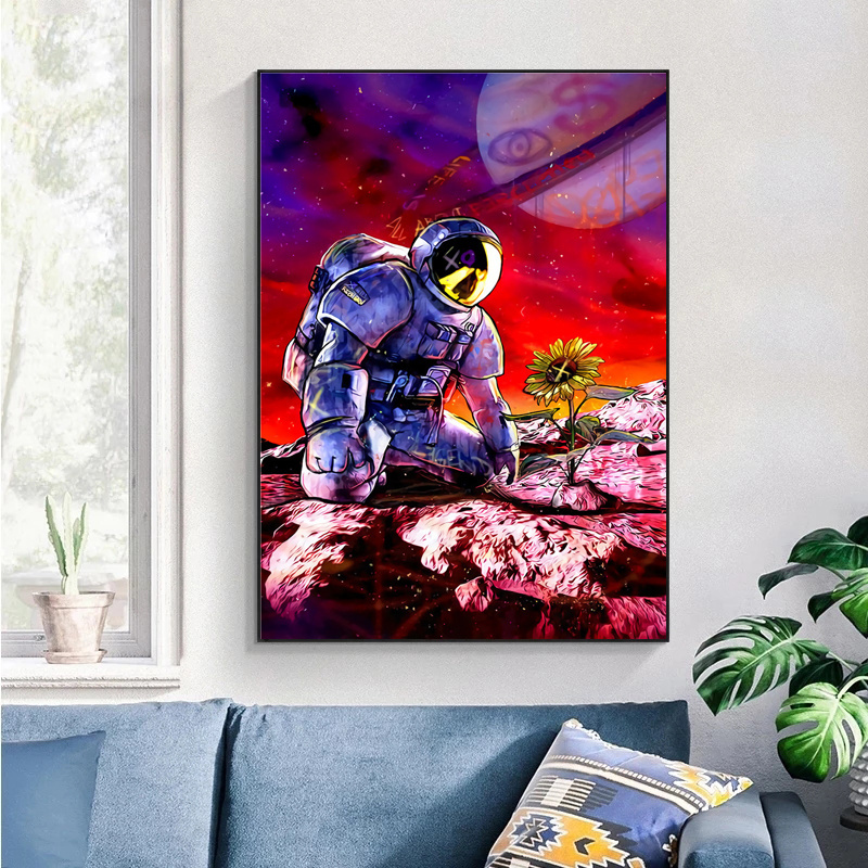 Street Graffiti Figure Space Astronauts Canvas Painting Wall Picture for Living Room Wall Art Posters Prints Home Cuadros Decor