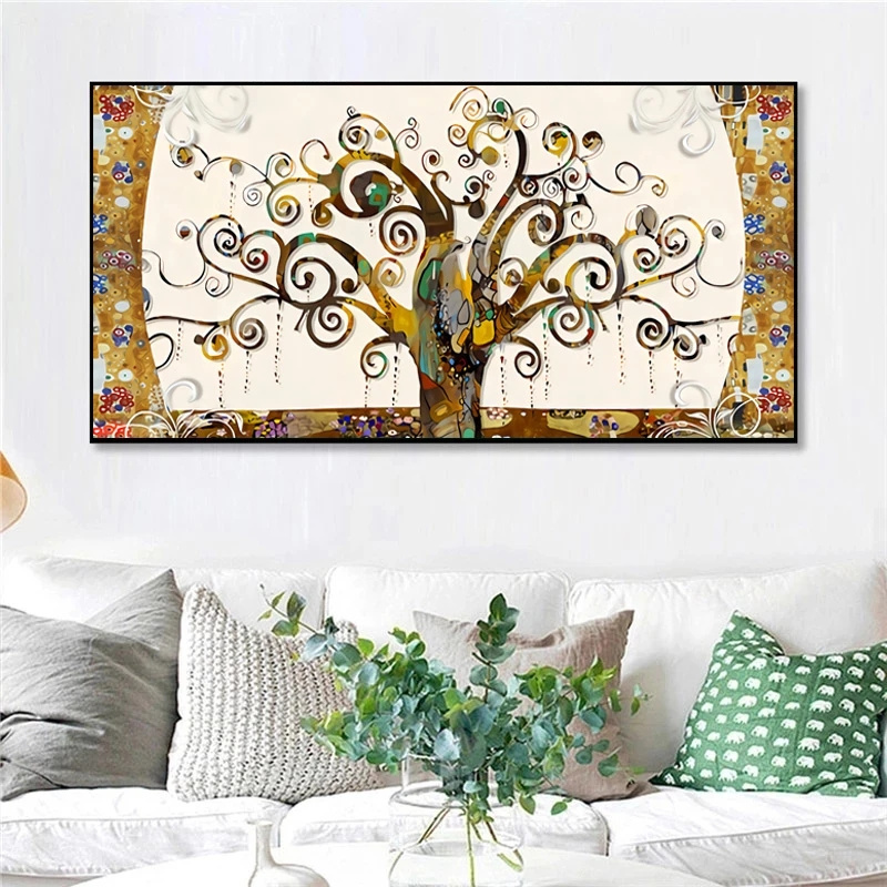 Gustav Klimt Tree of Life Canvas Painting Landscape Wall Art Posters Prints Wall Picture for Living Room Home Cuadros Decoration