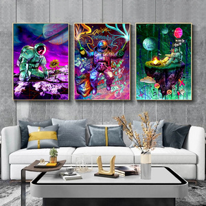 Street Graffiti Figure Space Astronauts Canvas Painting Wall Picture for Living Room Wall Art Posters Prints Home Cuadros Decor