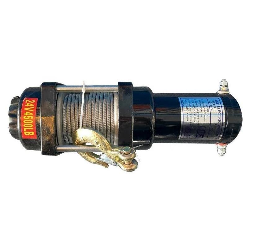 electric winch 3000lbs 12V/24V strong gears with synthetic rope for off road auto car accessories