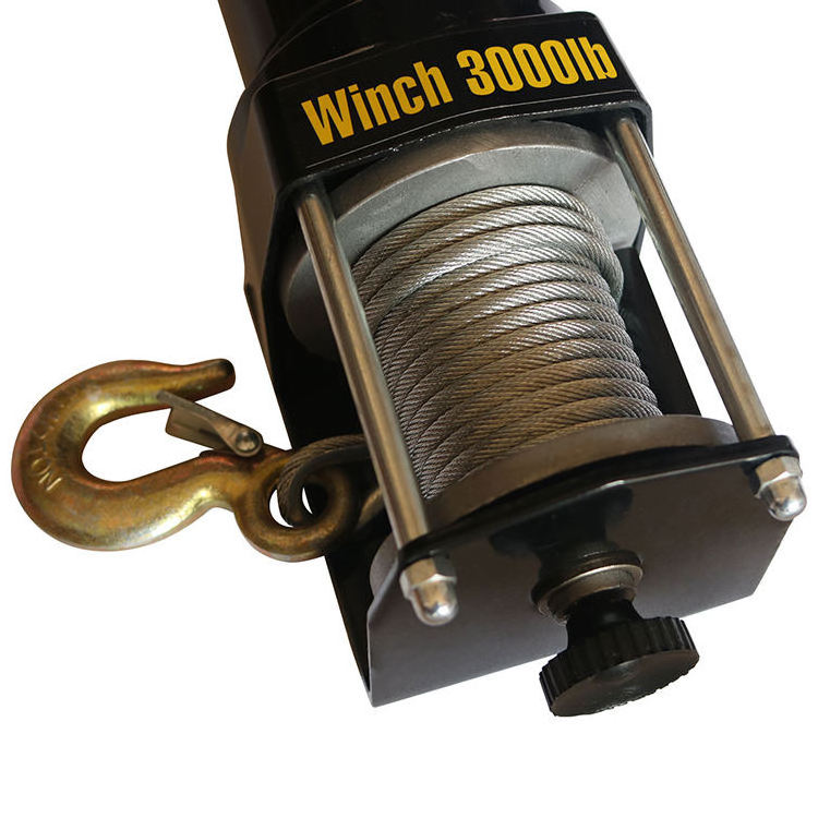 electric winch 3000lbs 12V/24V strong gears with synthetic rope for off road auto car accessories