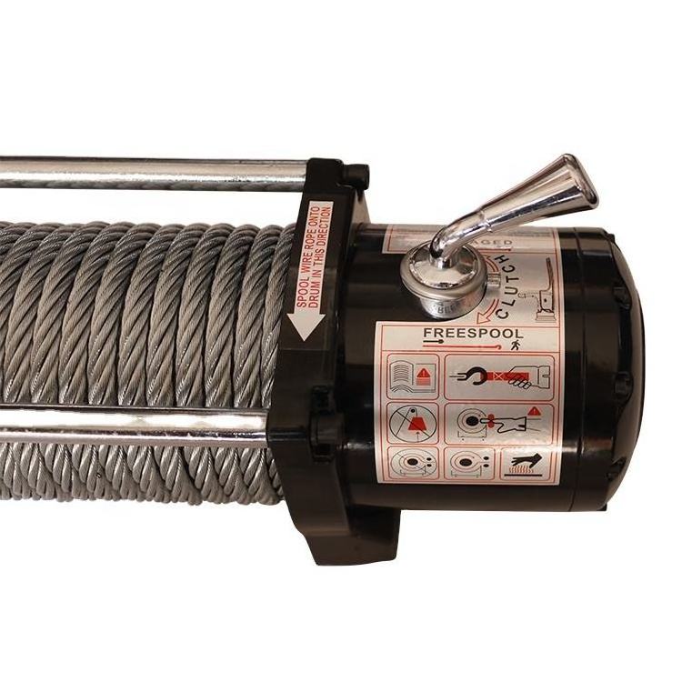 electric winch 3000lbs 12V/24V strong gears with synthetic rope for off road auto car accessories