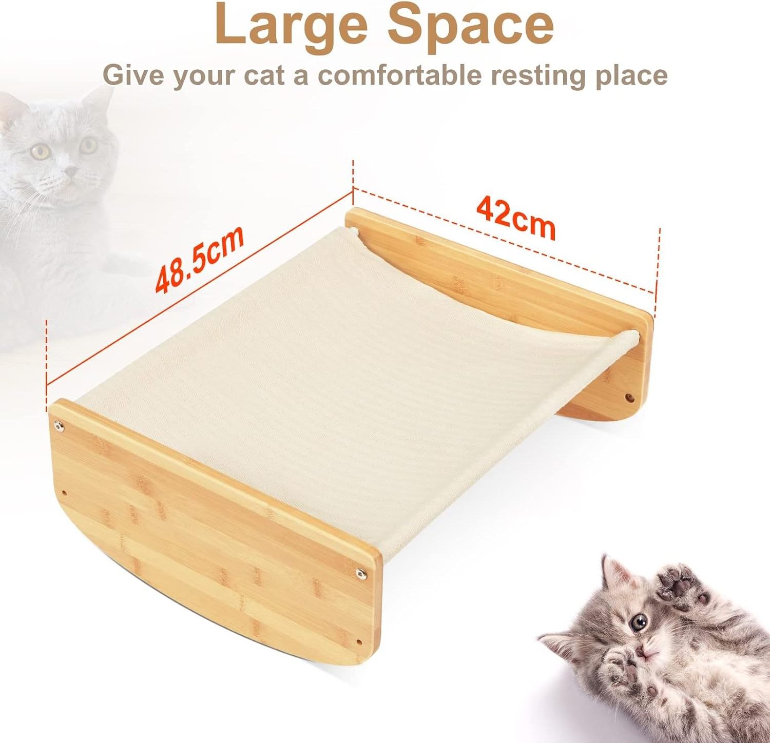 2-in-1 Indoor Mewoofun  Wooden Simple Cat Swing Bed Small Lift Floor Cat Dog Bed