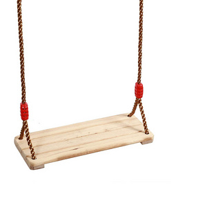 Hanging Wooden Tree Swing Seat Sturdy Birch Wood Swing for Outdoor