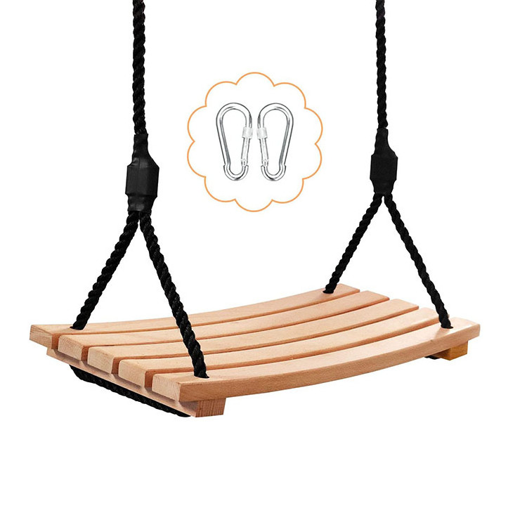 Swing Seat Wooden Tree Swing Set for Kids Adult Wood Swings Seat for Backyard