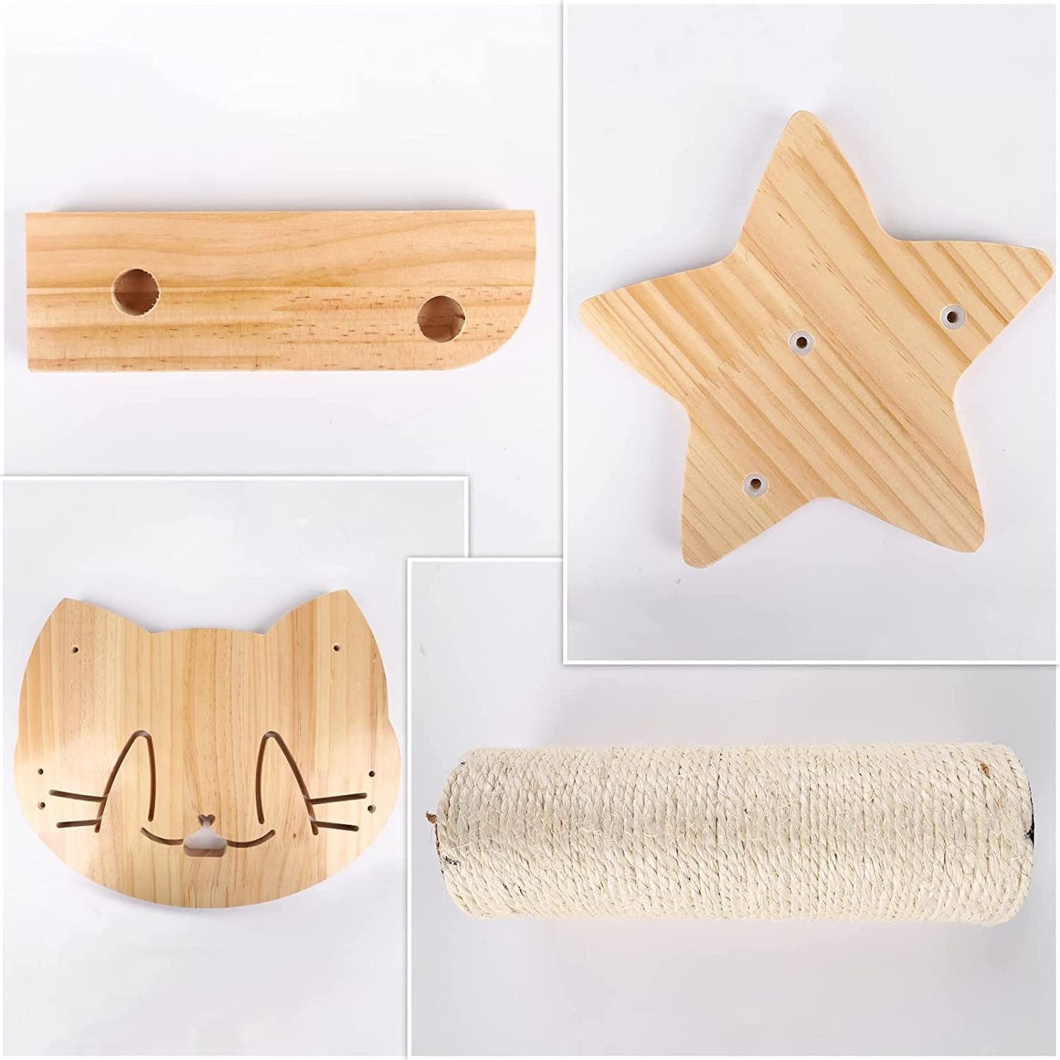 Cat Hammock Wall Mounted Wooden Cat Bed Pet Furniture Perches Shelf for Cat