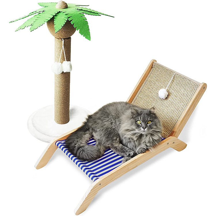 Beach Chair Cat Bed Cat Furniture Cat Hammock with Scratching Post