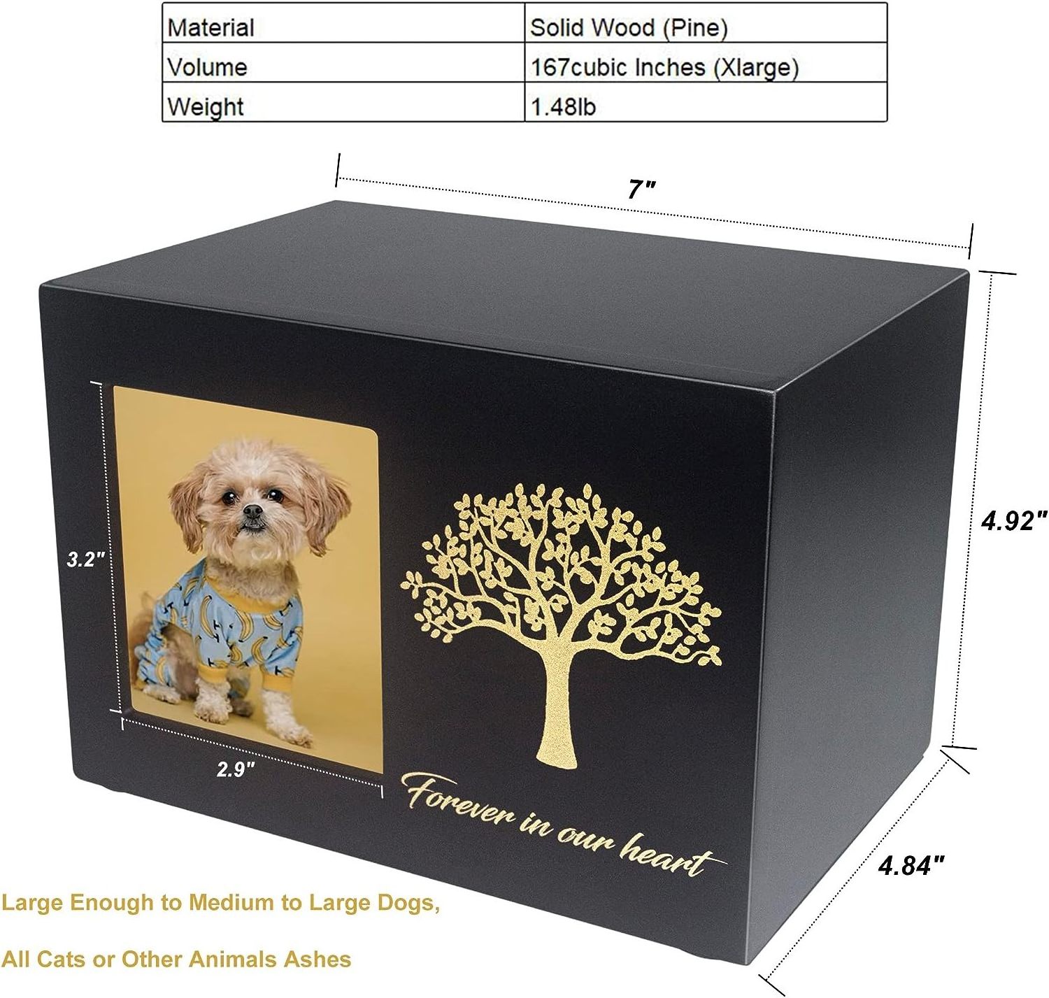 Wooden Pet Cremation Urns Pet Memorial Urns Ashes Cremation Urns for Pet