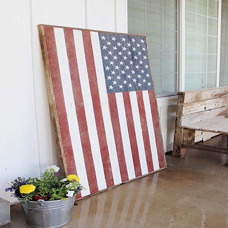 foot Reclaimed wood American Flag Full Size Barnwood. Rustic Barn Wood Old Glory. Distressed wall art decor. Weathered.