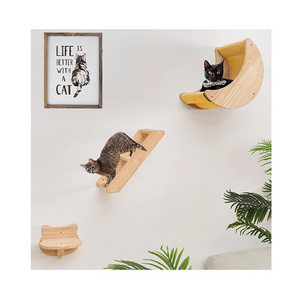 Cat Wall Hammock Climbing Shelves Wood Cat Steps Cat Beds